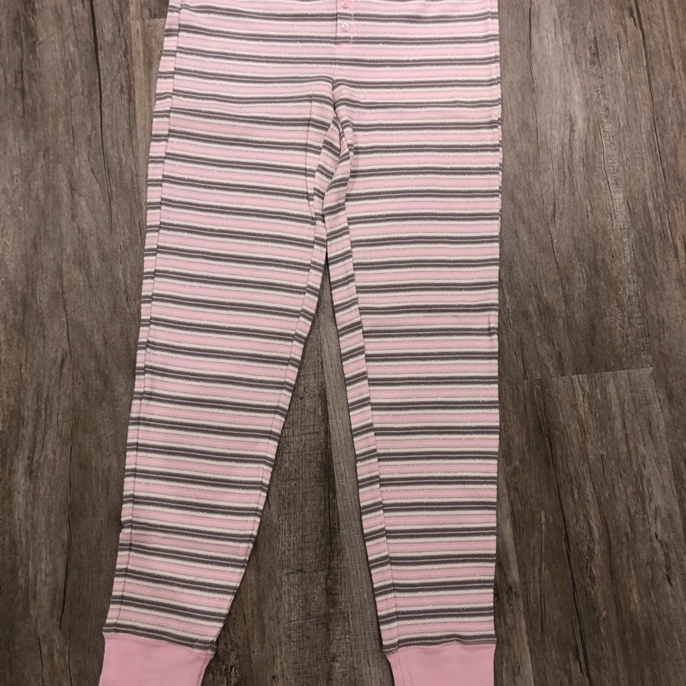 Victoria Secret 2 Piece Pink, White and Silver Pajama Set Size Small - Picture 3 of 7